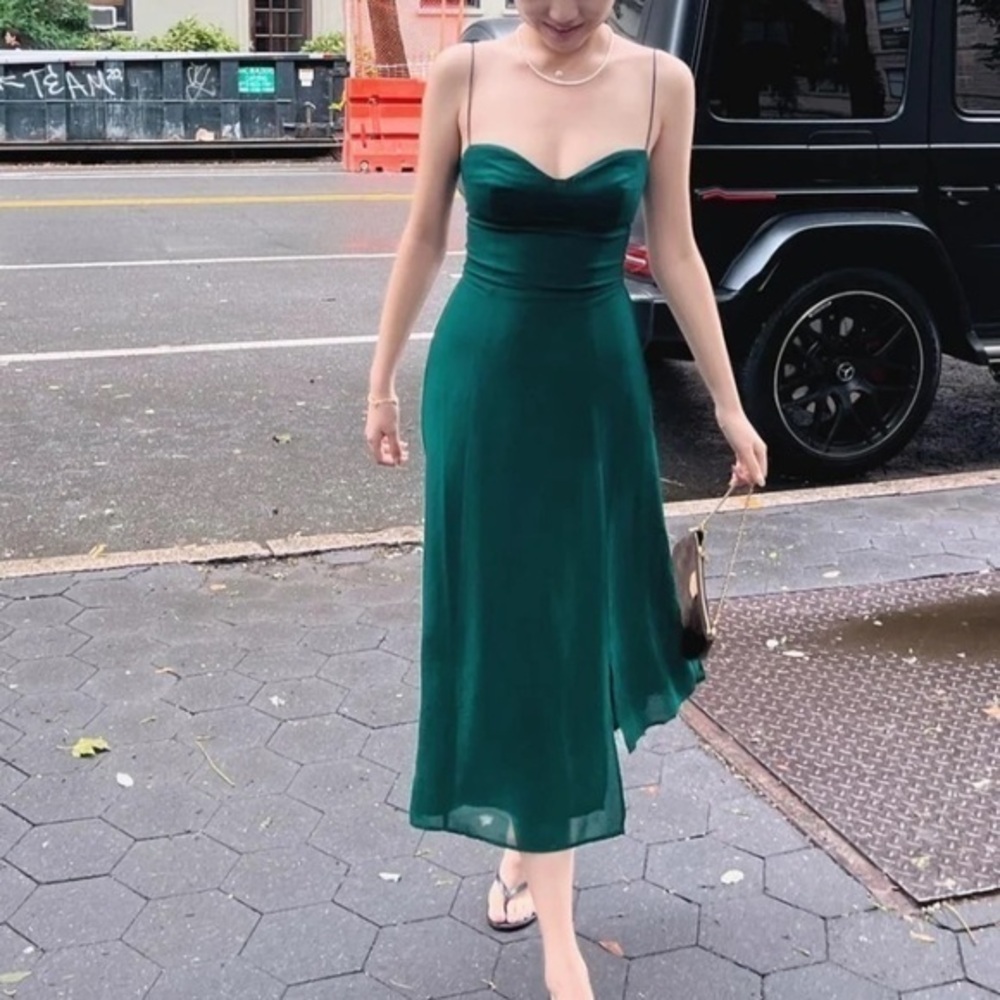 NWOT Reformation Juliette Dress Emerald